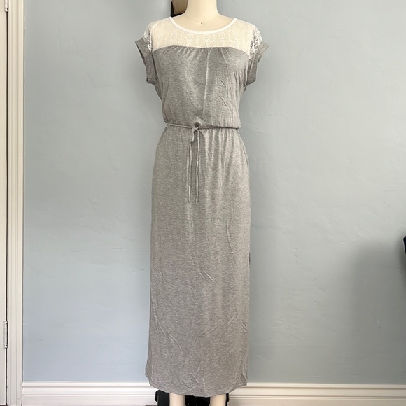 ELLA MOSS for Piperlime Jersey Lace Yoke Cowl Back Neck Maxi Dress - Small - Picture 2 of 16